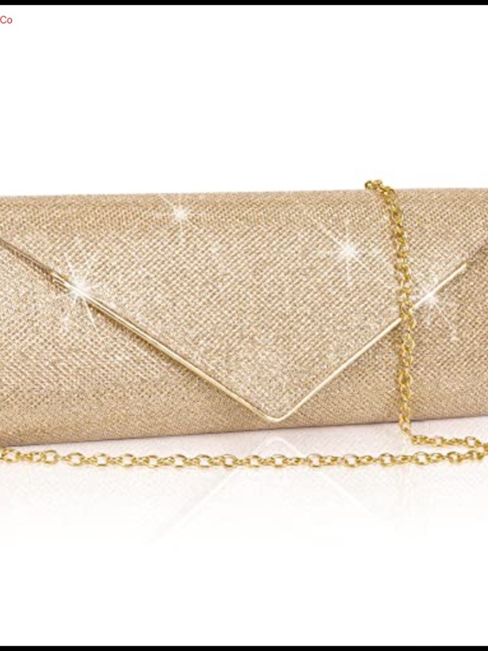 Larcenciel Sparkling Envelope Clutch Evening Bag with Detachable Chain
